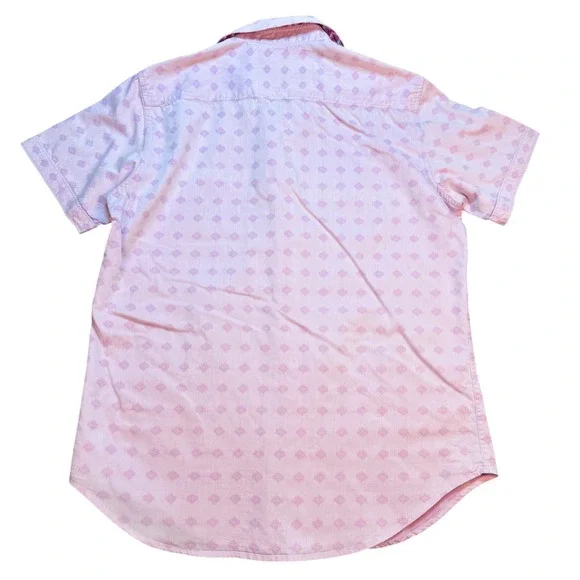 Robert Graham Mens Pink Purple Geometric Short Sleeve Button Down Shirt S - Picture 2 of 6